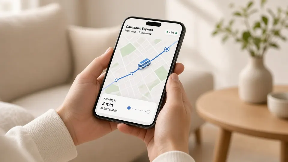 School bus GPS tracking in Lucknow: Parent app showing the school bus on a live map