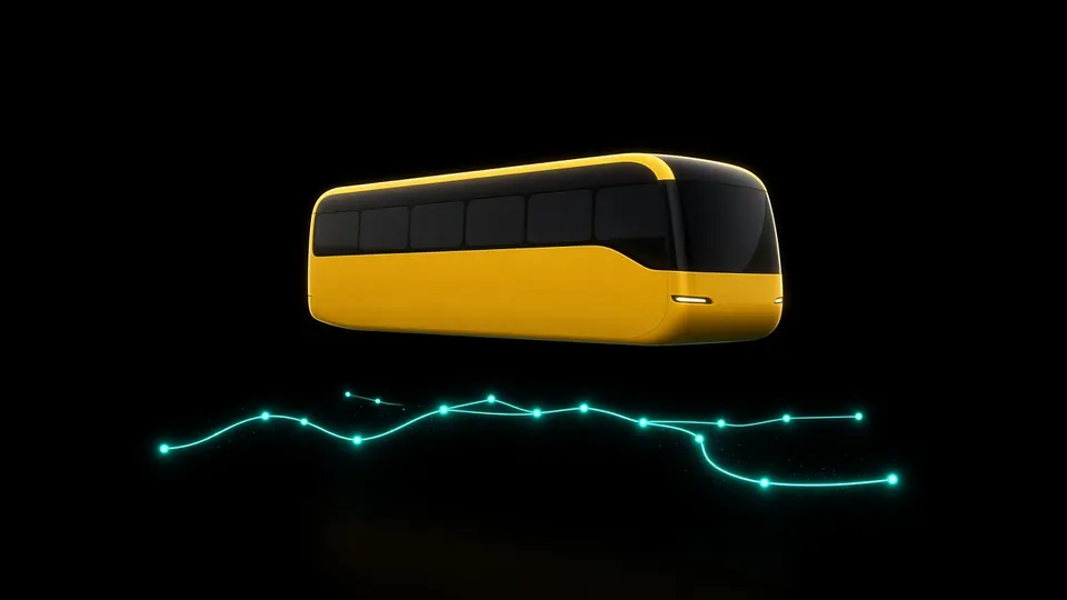 School bus GPS tracking in Hyderabad: Yellow school bus with a live GPS route line