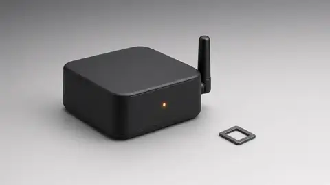 Black GPS tracking device with antenna